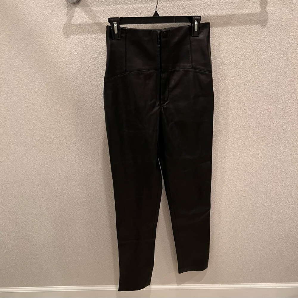 ZARA Black Faux High Waisted Trouser Pants